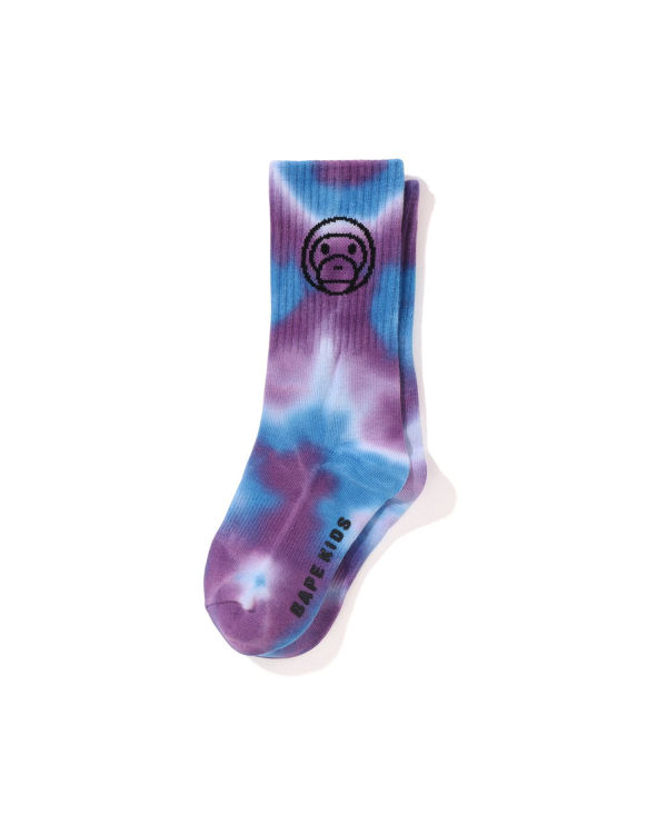 Calcetines Bape Milo Dyed Rib Niños Azules | 903876-UAR