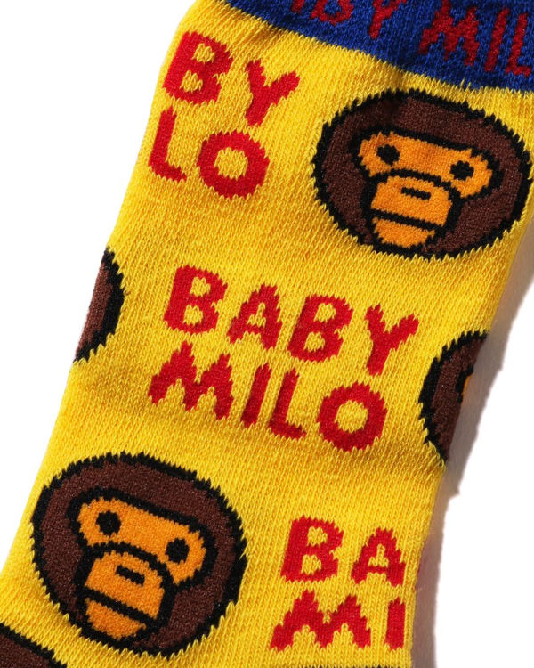 Calcetines Bape Milo Pattern Niños Amarillos | 195274-PRK