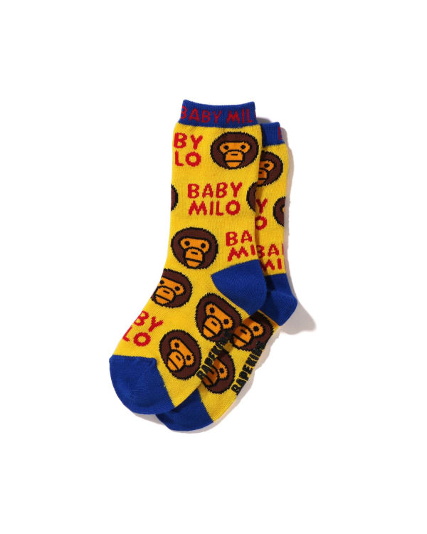 Calcetines Bape Milo Pattern Niños Amarillos | 195274-PRK