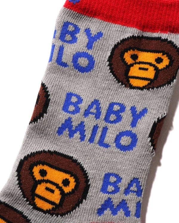 Calcetines Bape Milo Pattern Niños Grises | 743506-LVK