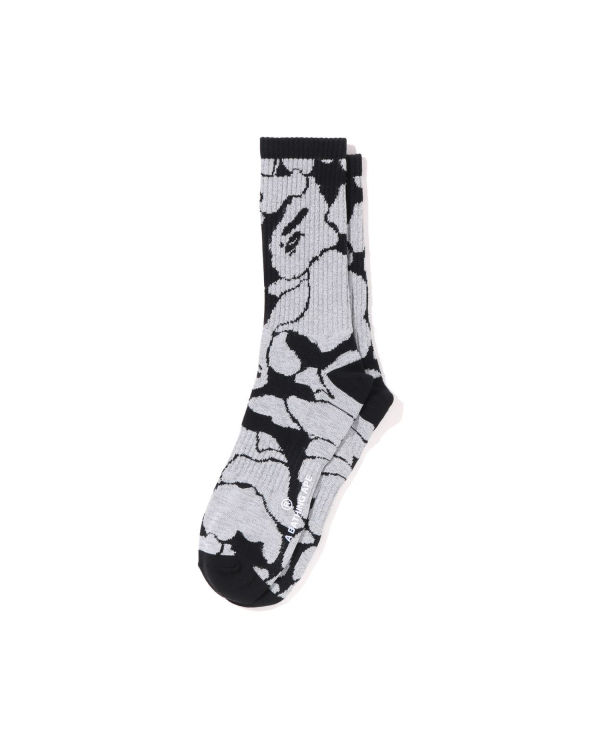 Calcetines Bape Reflective Camo Hombre Negros | 583209-FKI