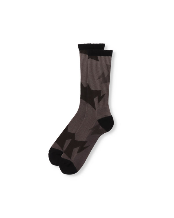 Calcetines Bape STA Pattern Hombre Negros | 724903-LGA