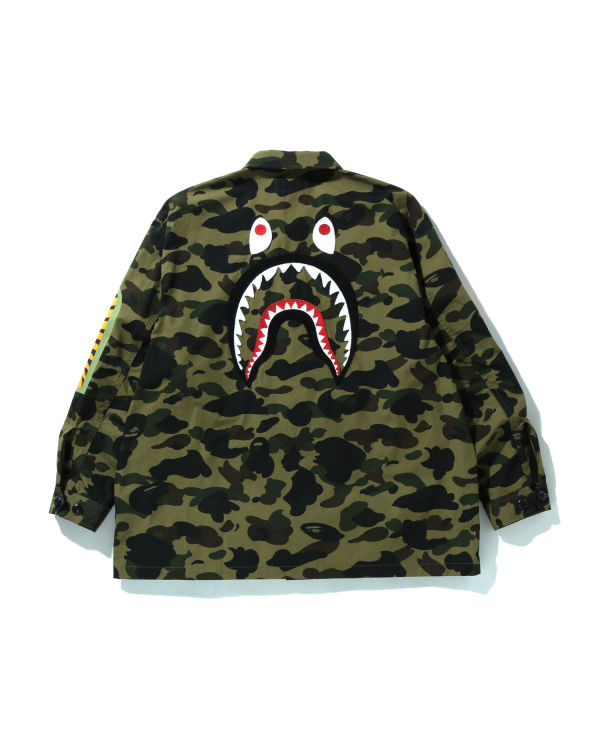 Camisas Bape 1st Camo Shark Relaxed Fit Military Hombre Verdes | 935184-EYI