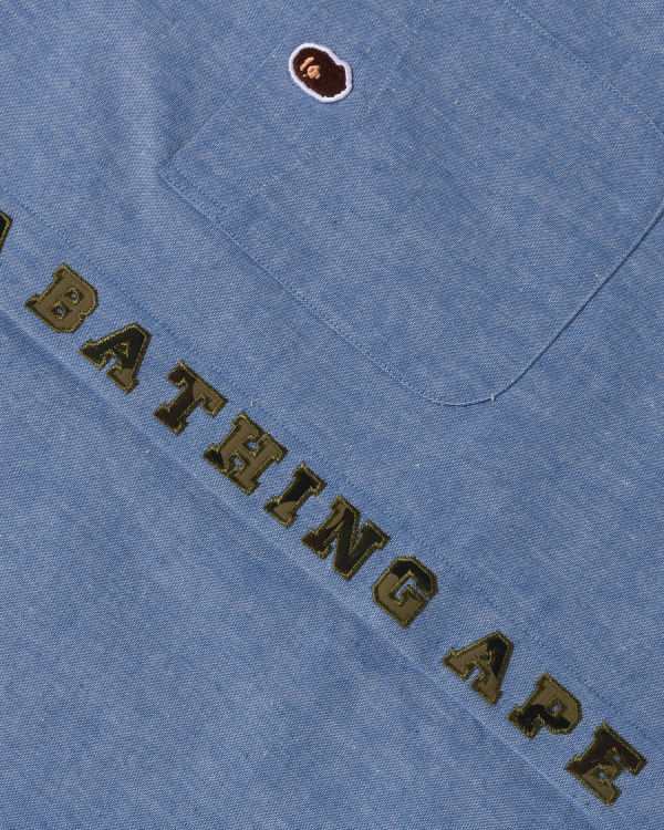 Camisas Bape A Bathing Ape Applique BD Loose Fit Hombre Azules | 048231-WUA