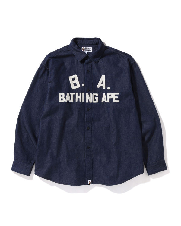 Camisas Bape B.A Loose Fit Denim Hombre Azules | 724561-WHL