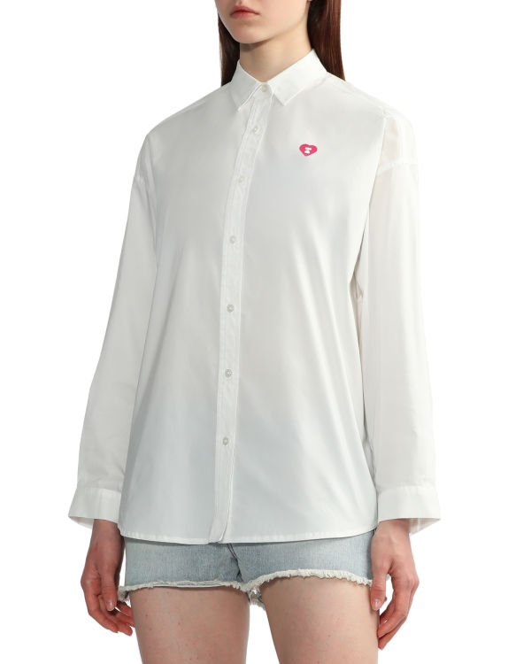 Camisas Bape Boyfriend Mujer Blancos | 384029-ZLO