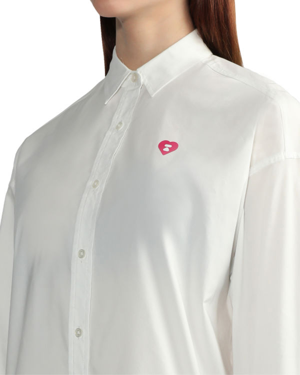 Camisas Bape Boyfriend Mujer Blancos | 384029-ZLO