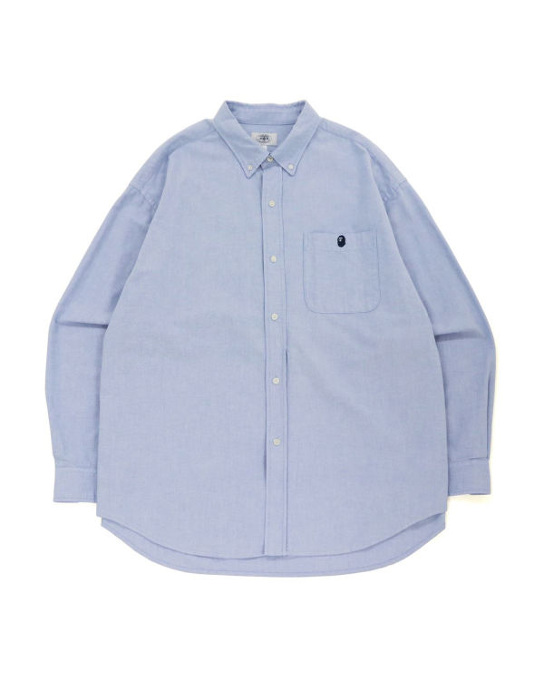 Camisas Bape Chambray Loose Fit Hombre Azules | 124537-MPL