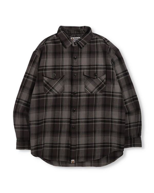 Camisas Bape Check Flannel Hombre Negros | 986123-GPE