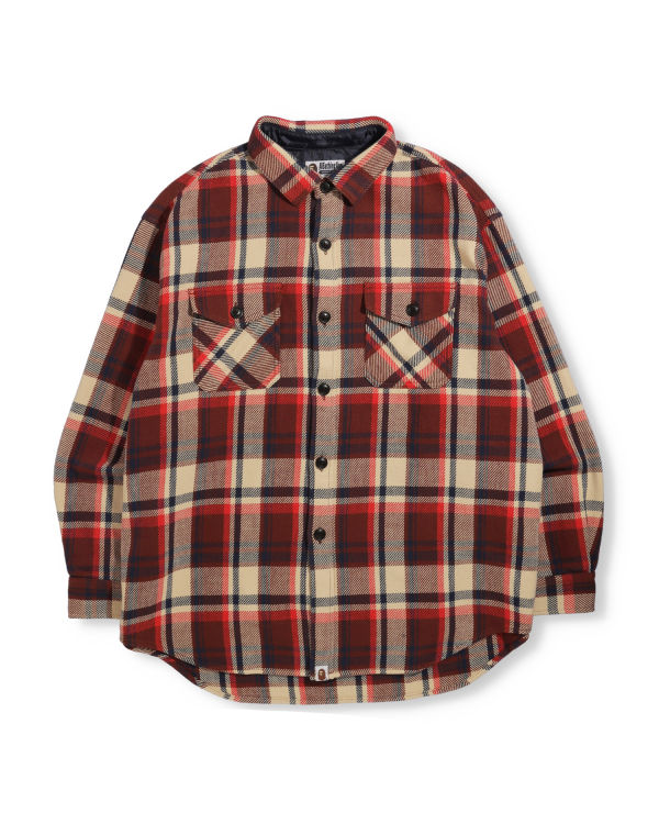 Camisas Bape Check Flannel Hombre Rojos Claro | 259183-SXJ