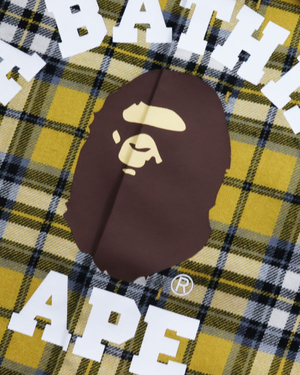 Camisas Bape College Flannel Check Niños Kaki | 307492-YXM