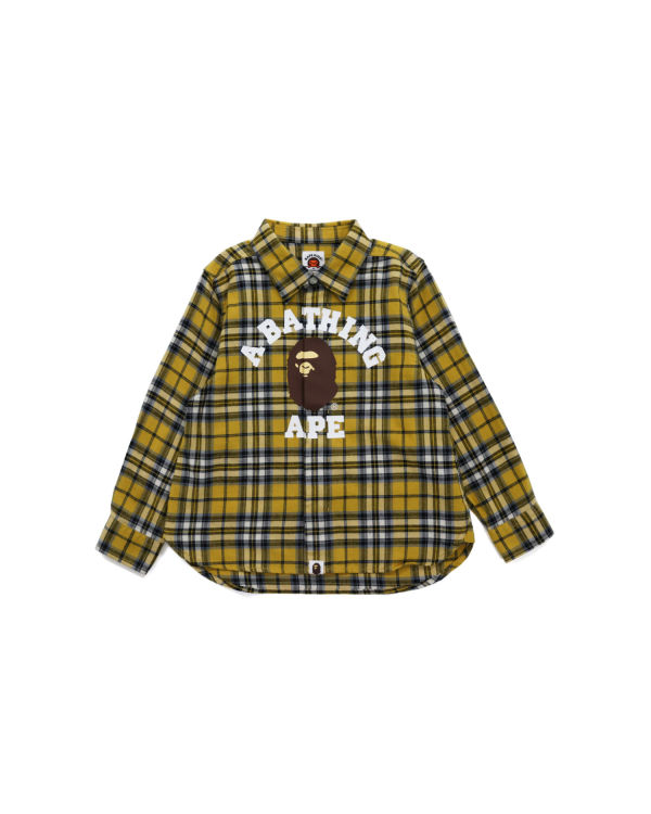 Camisas Bape College Flannel Check Niños Kaki | 307492-YXM