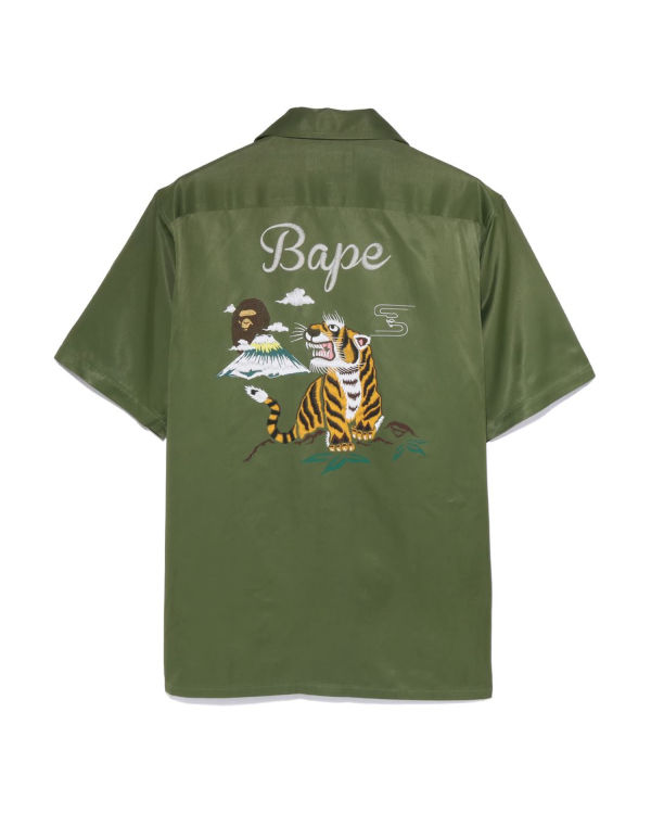 Camisas Bape Japan Culture Open Collar Hombre Verdes | 091387-PXW