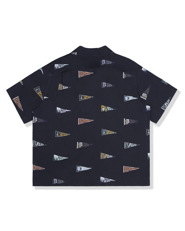 Camisas Bape Logo print short sleeve Hombre Negros | 765429-ZOM