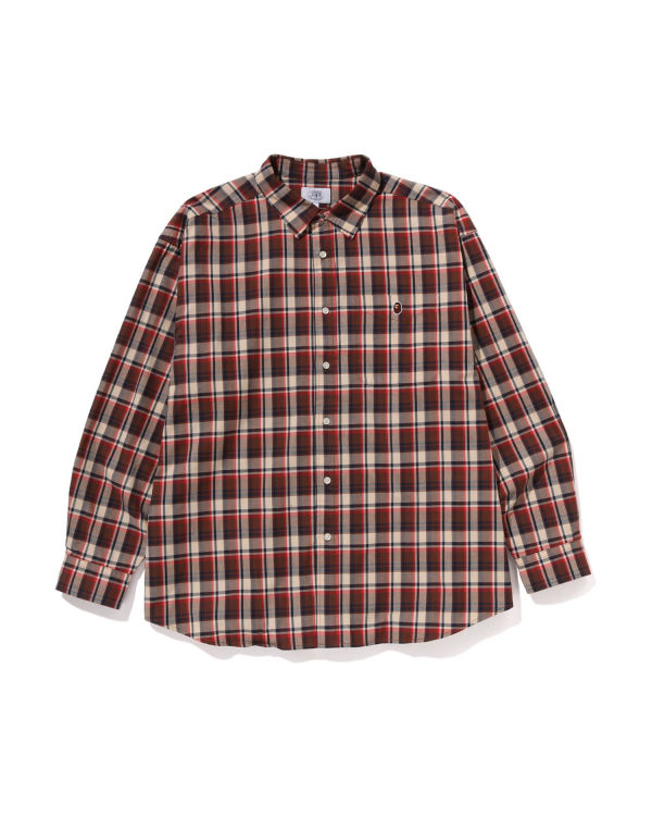 Camisas Bape Mini Check Loose Fit Hombre Rojos Claro | 452036-JIC