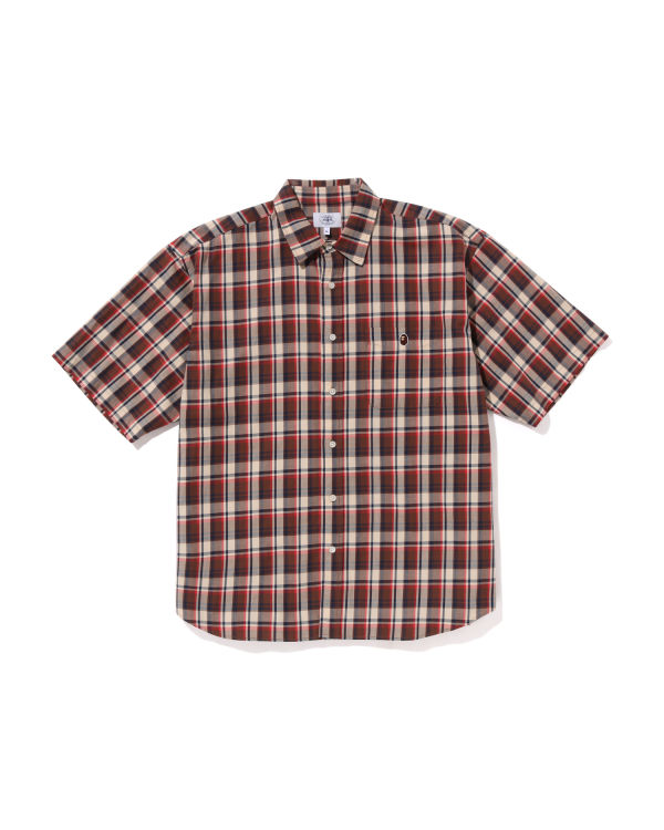 Camisas Bape Mini Check Loose Fit S/S Hombre Rojos Claro | 034725-IDS