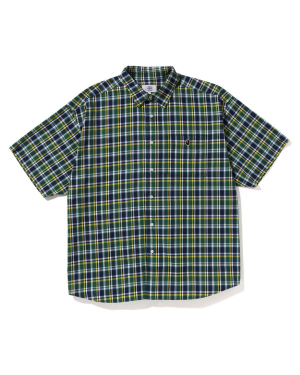 Camisas Bape Mini Check Loose Fit S/S Hombre Verdes | 754183-RPJ