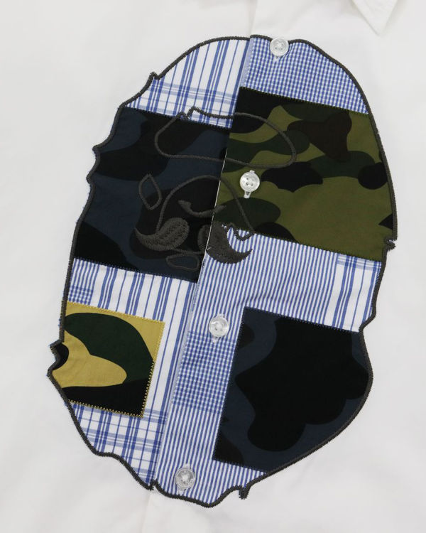 Camisas Bape Multi Pattern Hombre Blancos | 541687-PZB