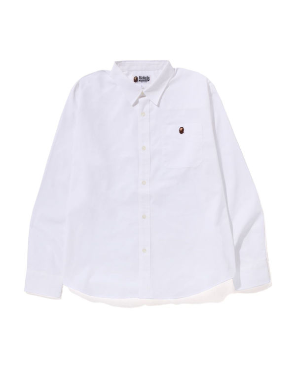 Camisas Bape Oxford relaxed fit Hombre Blancos | 793450-IWT