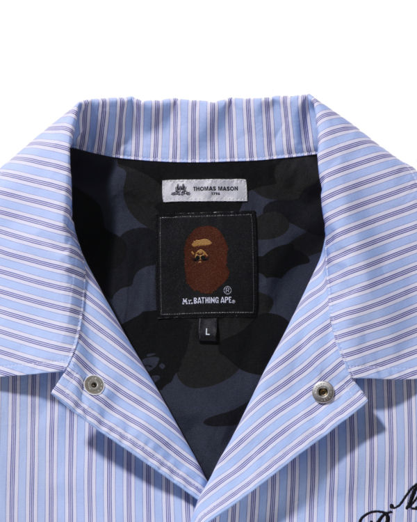 Camisas Bape Thomas Mason Stripe Coach Hombre Azules | 238475-MJA