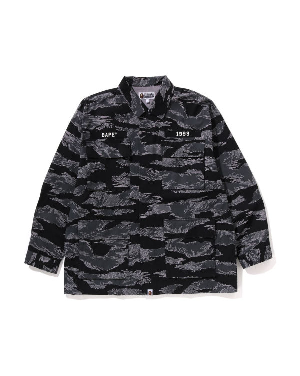 Camisas Bape Tiger Camo Relaxed Fit Military Hombre Negros | 281056-GTH