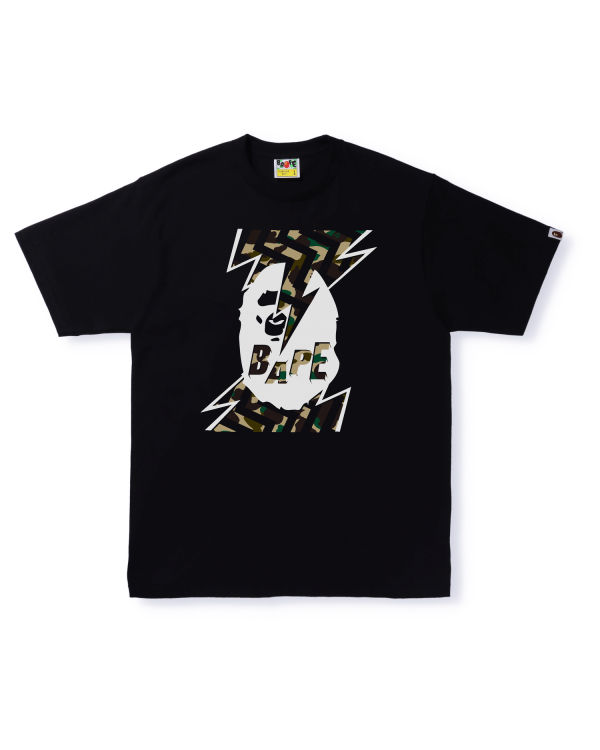 Camiseta Bape 1st Camo Lightning Ape Head Hombre Negros | 680437-JDK