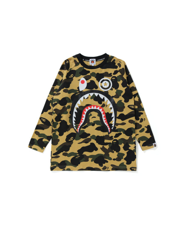 Camiseta Bape 1st Camo Shark 3/4 Sleeve Niños Amarillos | 231805-ZHS