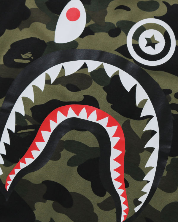 Camiseta Bape 1st Camo Shark 3/4 Sleeve Niños Verdes | 530126-PQS