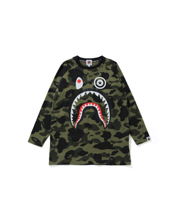 Camiseta Bape 1st Camo Shark 3/4 Sleeve Niños Verdes | 530126-PQS