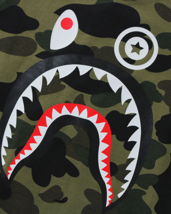 Camiseta Bape 1st Camo Shark 3/4 Sleeve Niños Verdes | 894372-TRY