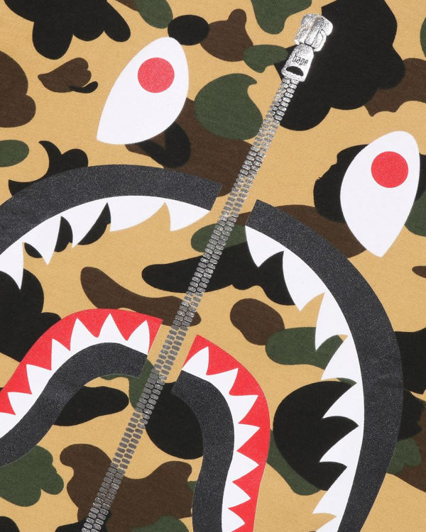 Camiseta Bape 1st Camo Shark Hombre Amarillos | 697508-CFW