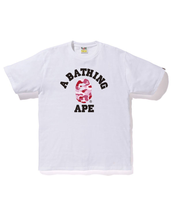 Camiseta Bape ABC Camo College Hombre Blancos | 541032-ITB