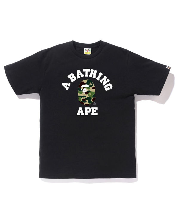 Camiseta Bape ABC Camo College Hombre Negros | 618094-HAV