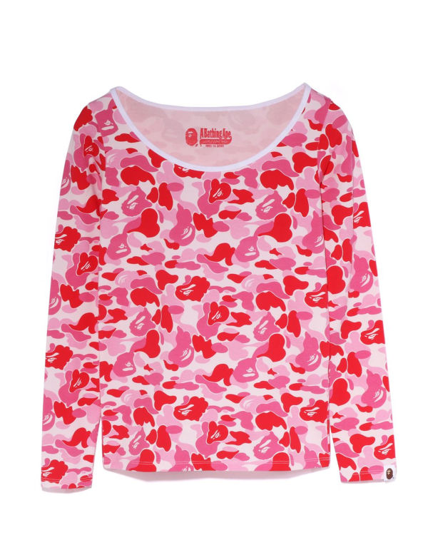 Camiseta Bape ABC Camo L/S Mujer Rosas | 541903-WZK