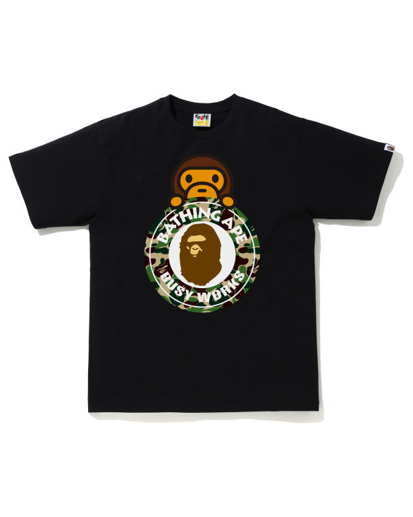 Camiseta Bape ABC Camo Milo On Busy Trabajo Hombre Verdes | 270495-FGZ