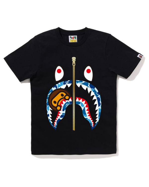 Camiseta Bape ABC Camo Milo Shark Mujer Negros | 693548-ZBL