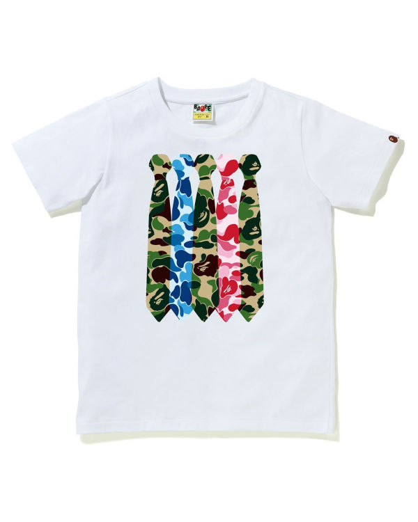 Camiseta Bape ABC Camo Neck Mujer Blancos | 302198-NMB