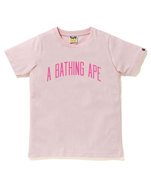 Camiseta Bape A Bathing Ape Letter Mujer Rosas | 921406-MFW