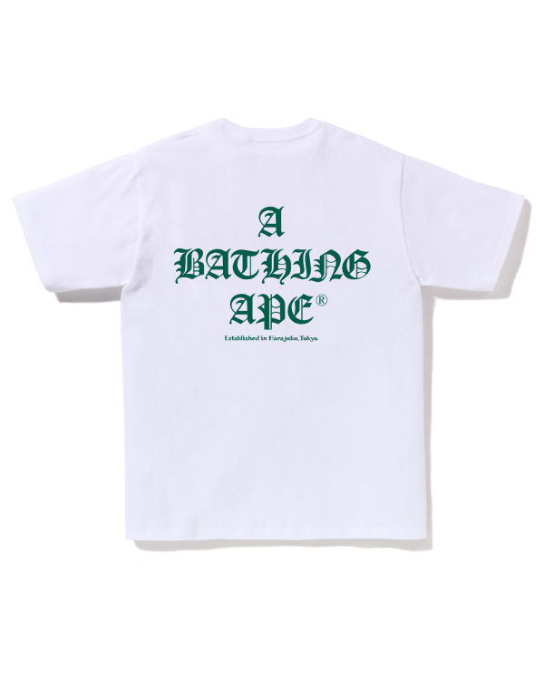 Camiseta Bape A Bathing Ape Logo Hombre Blancos | 075319-PKV