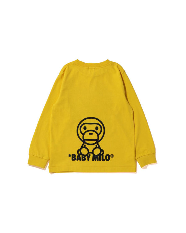 Camiseta Bape All Milo Mix L/S Niños Amarillos | 472830-MWJ