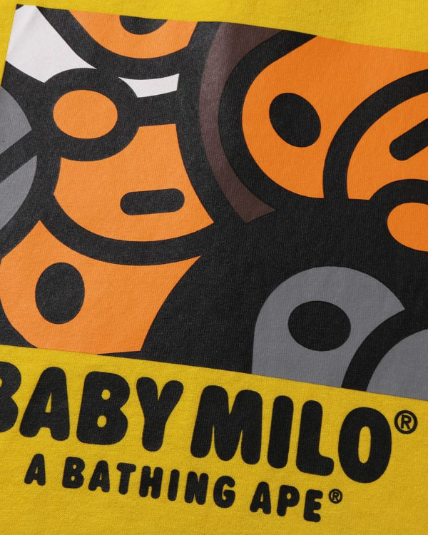 Camiseta Bape All Milo Mix L/S Niños Amarillos | 472830-MWJ