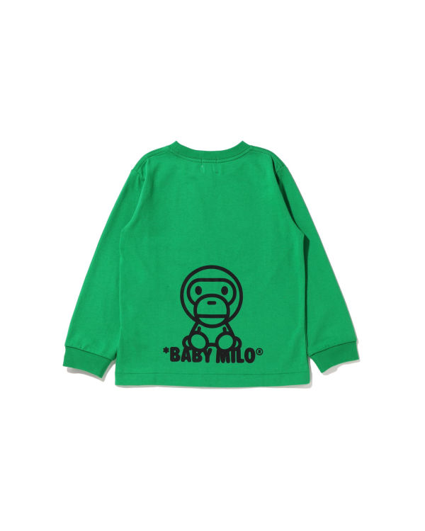 Camiseta Bape All Milo Mix L/S Niños Verde Menta | 453609-TYD