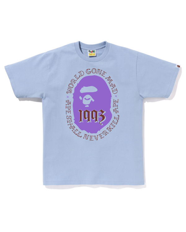 Camiseta Bape Ape Head 1993 Hombre Azules Claro | 809547-OGJ