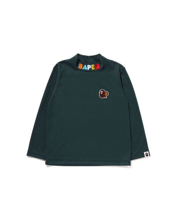 Camiseta Bape Ape Head & Milo One Point High Neck L/S Niños Verdes Oscuro | 362154-HYD