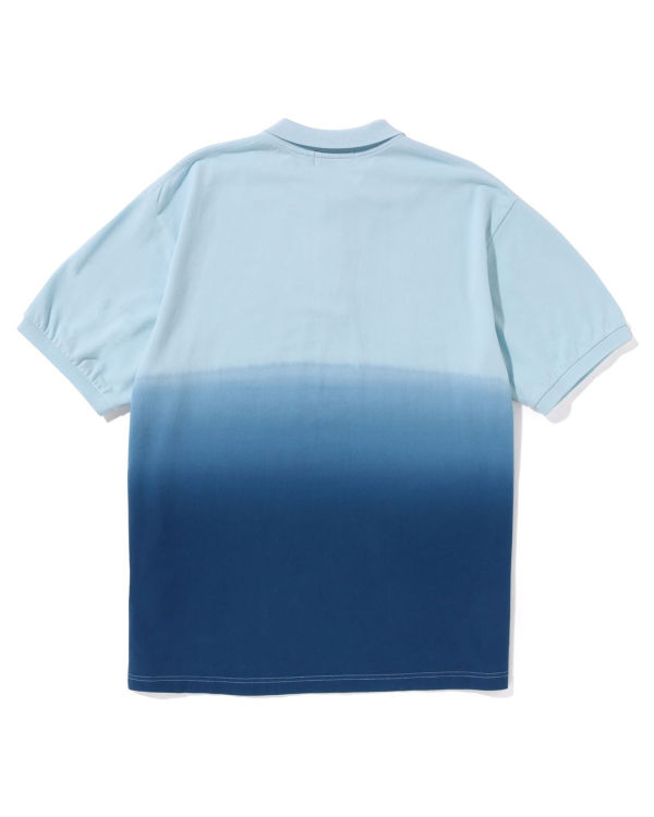 Camiseta Bape Ape Head One Point Gradation Relaxed Fit Polo Hombre Azules | 370651-UNC