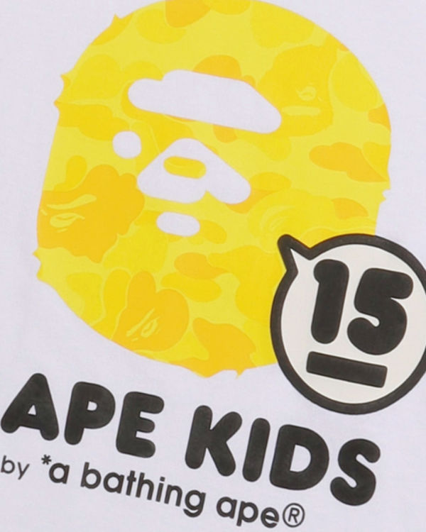 Camiseta Bape BK15th Anniversary ABC Camo Ape Head Niños Blancos | 854136-UEG