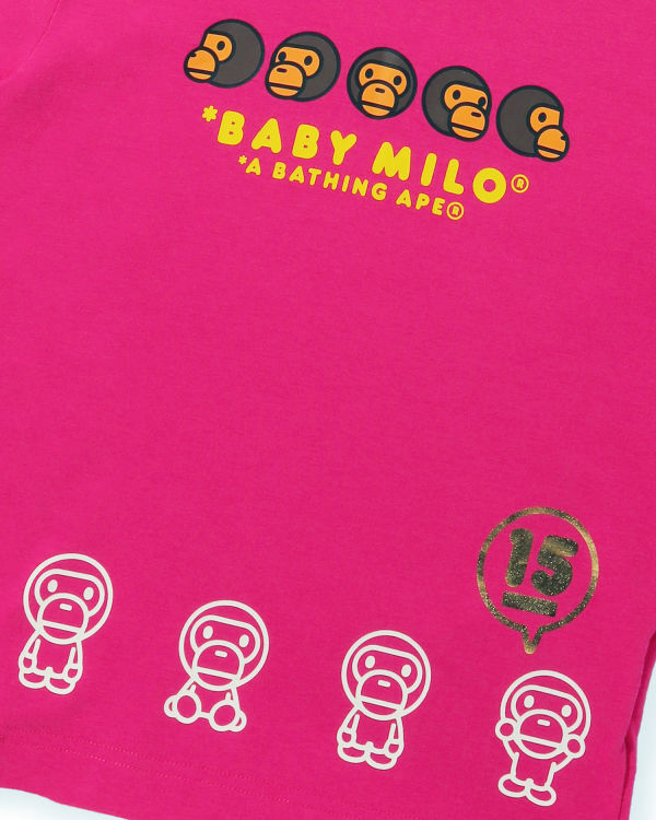 Camiseta Bape BK15th Anniversary Milo Niños Rosas | 143702-KQP