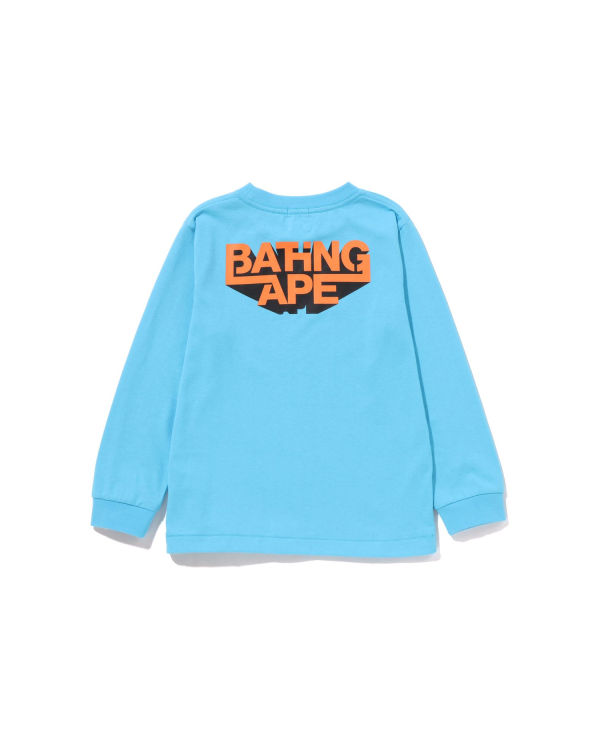 Camiseta Bape Bathing Ape Ape Head L/S Niños Azules | 085316-OXK