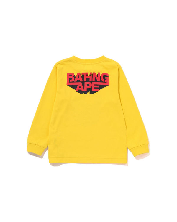 Camiseta Bape Bathing Ape Ape Head L/S Niños Amarillos | 895324-YSZ