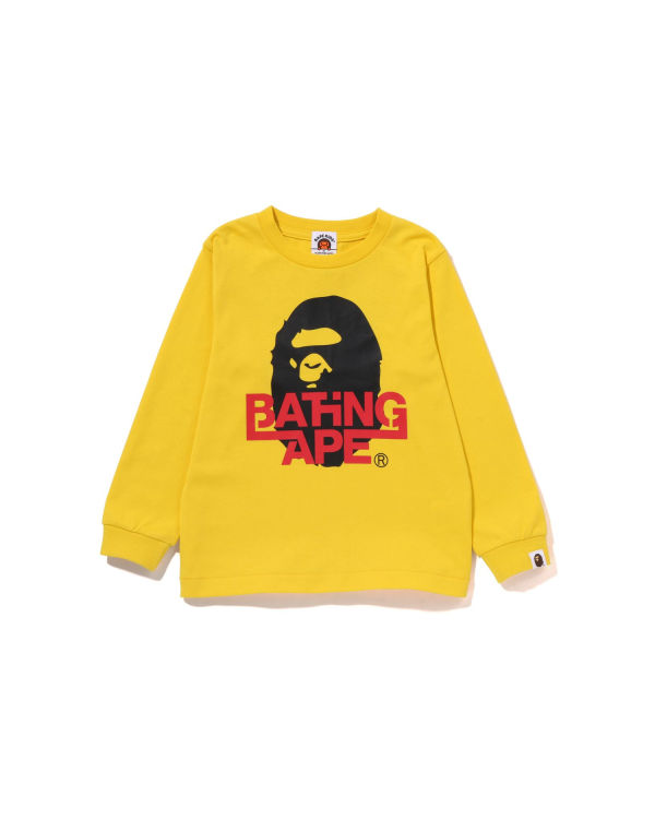 Camiseta Bape Bathing Ape Ape Head L/S Niños Amarillos | 895324-YSZ